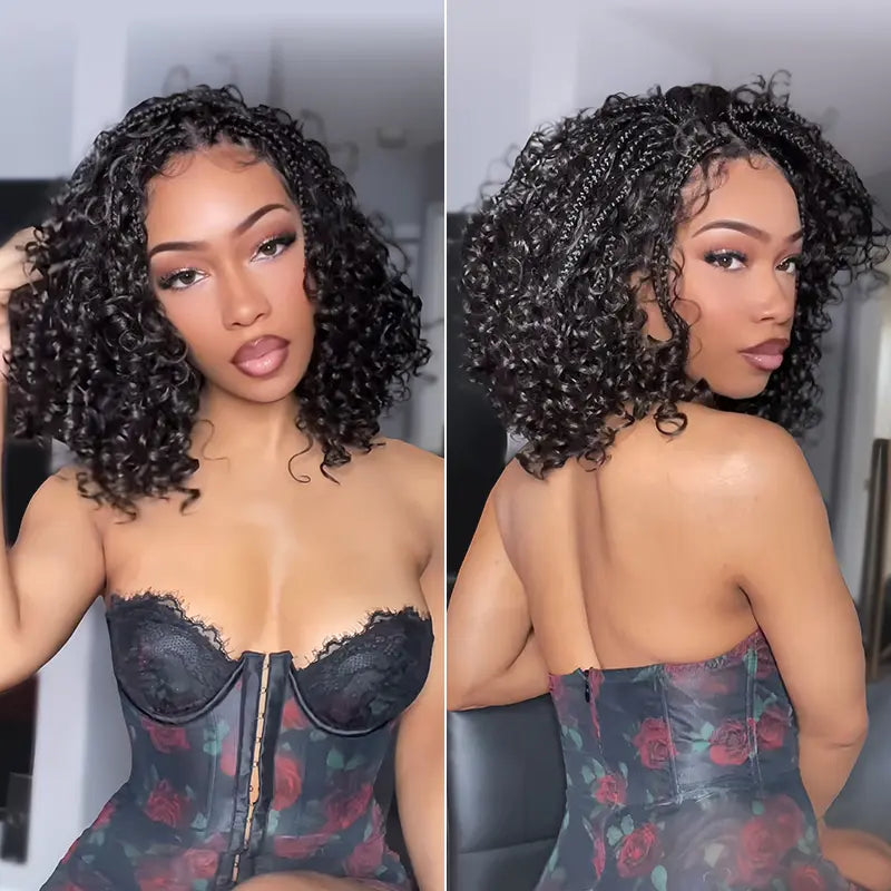13x6 HD Pre-Cut Lace Wig – Glueless Wear & Go Boho Braids Water Wave Wig