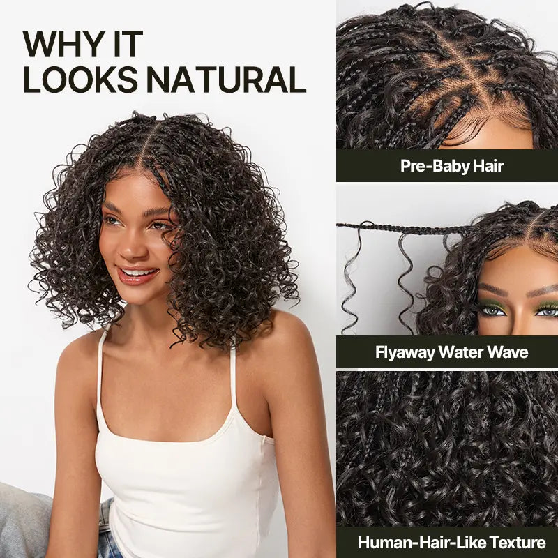13x6 HD Pre-Cut Lace Wig – Glueless Wear & Go Boho Braids Water Wave Wig