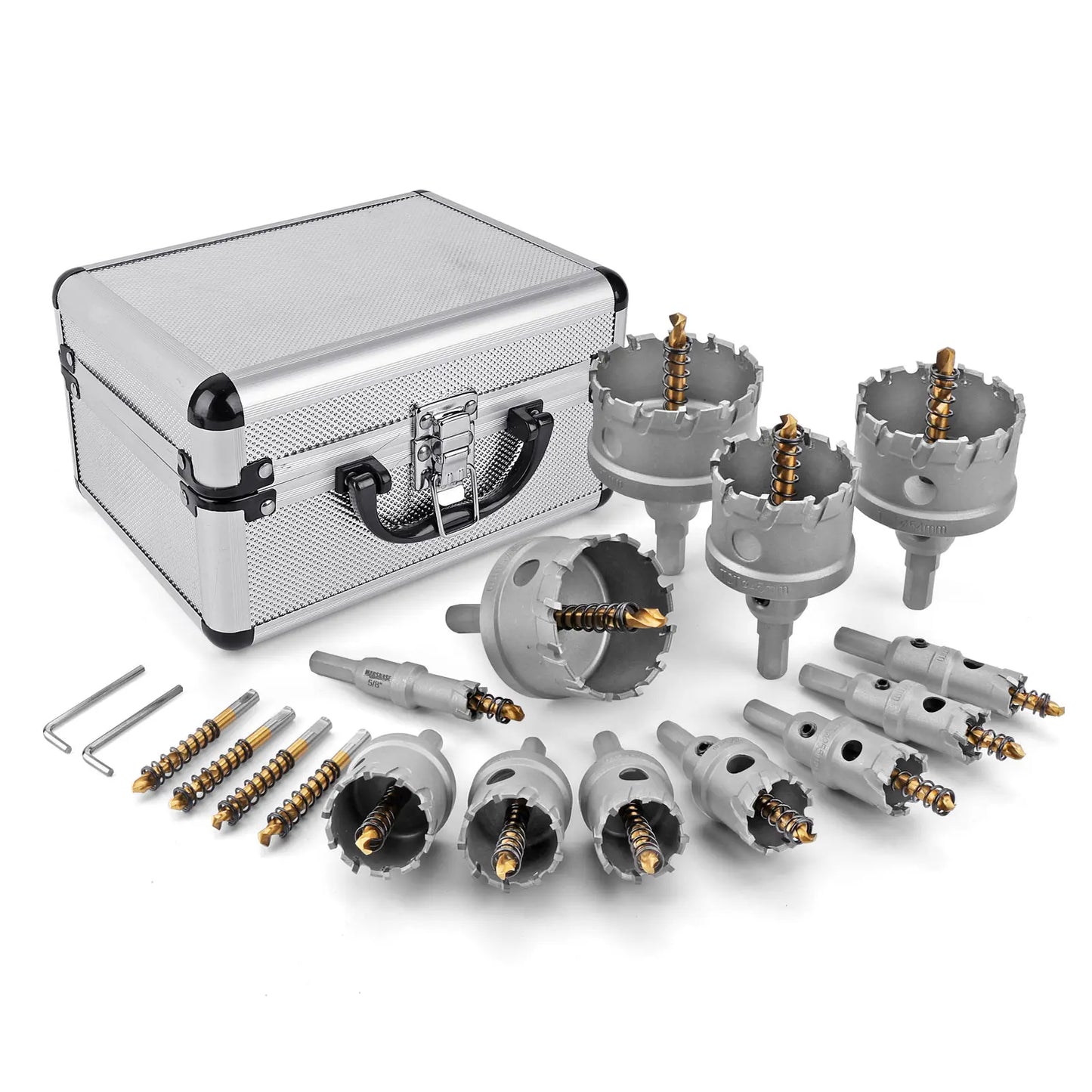 TCT Carbide Hole Saw Kit for Metal 5/8"–2-1/4" Hole Cutter Set for Stainless Steel Iron Copper Brass Precision Cutting