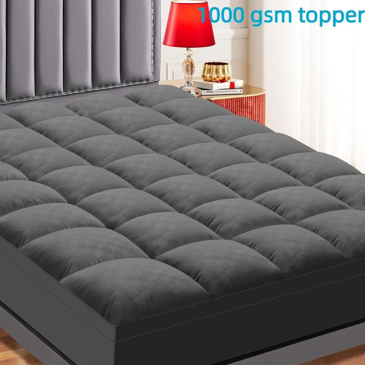 Cooling Mattress Topper – Extra Thick Pillow Top with Deep Pocket & Down Alternative Fill
